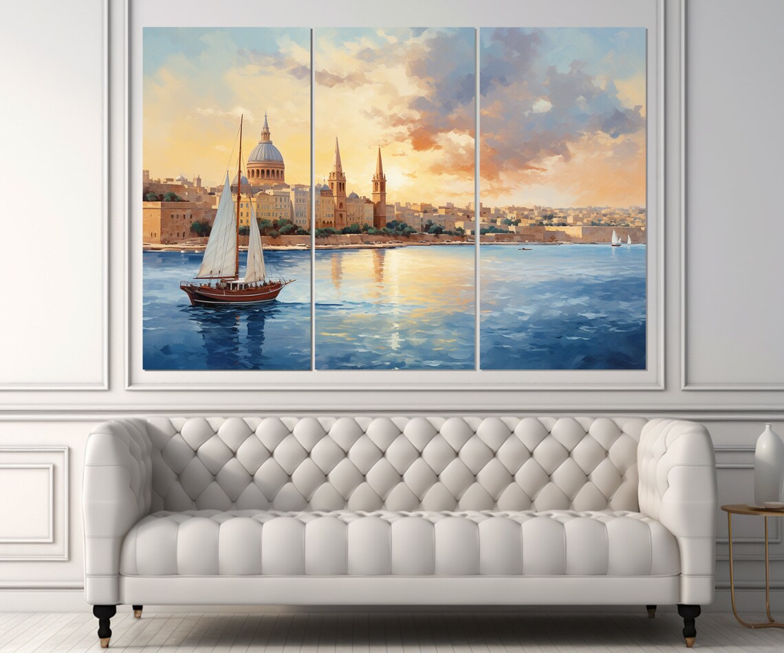 Valletta Skyline, Abstract Malta Travel Poster - Image 4