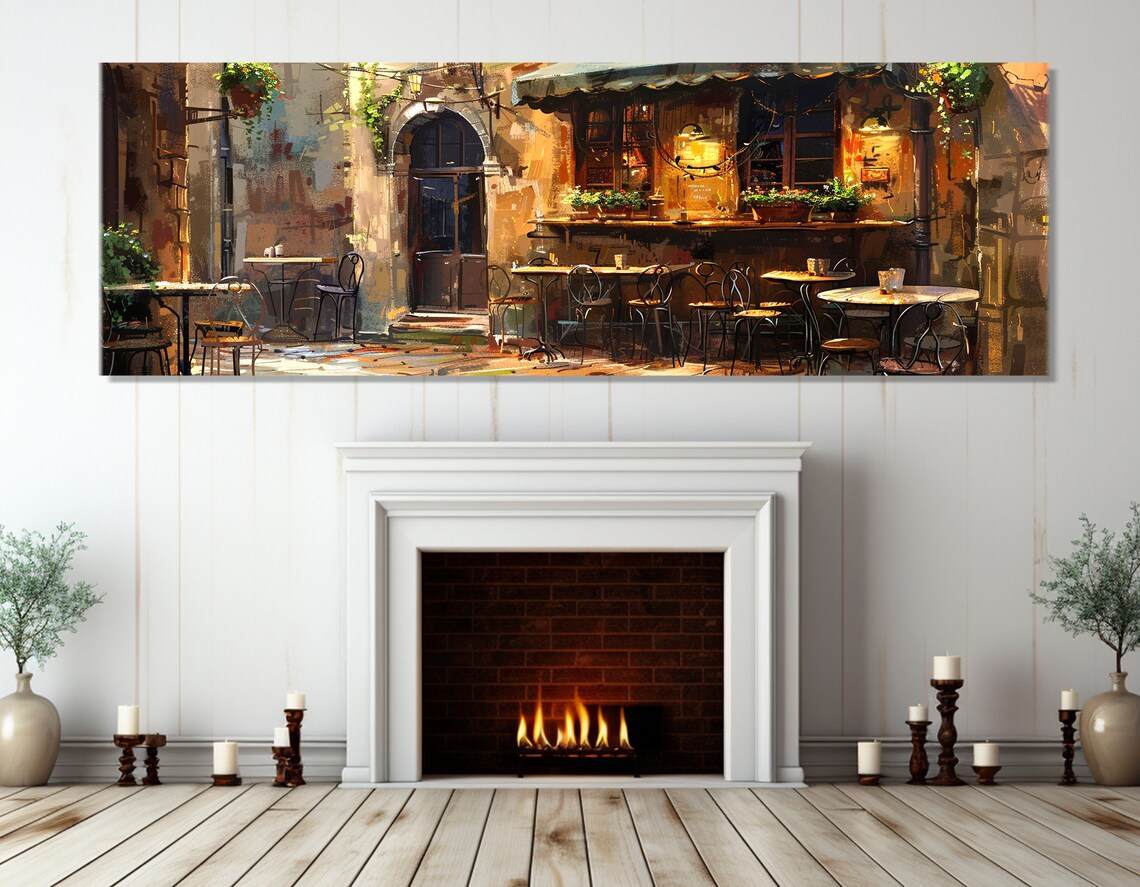 Italian Bistro Street Cafe, Italy Wall Art Print