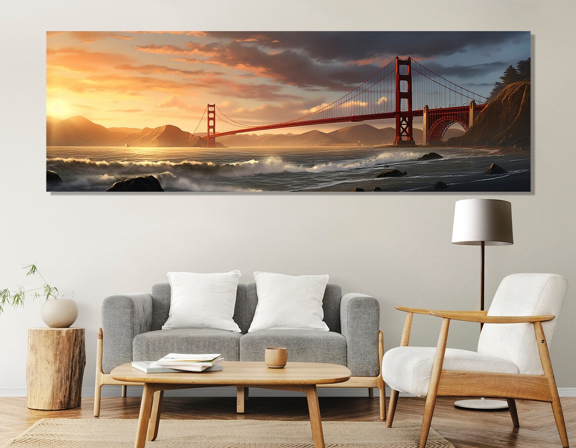 Golden Gate Bridge Sunset, San Francisco Travel Poster