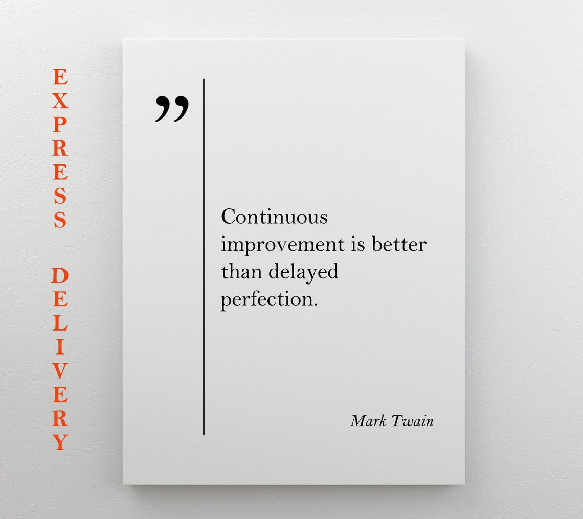 Mark Twain Continuous Improvement Quote Minimalist Wall Art Decor - Image 4