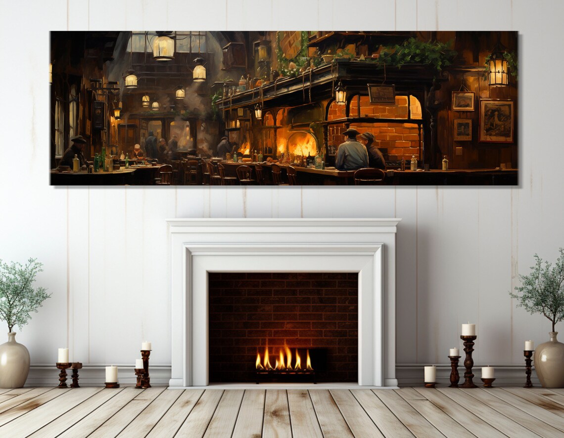 Retro Irish Pub Abstract Art Print, Vintage Pub Poster