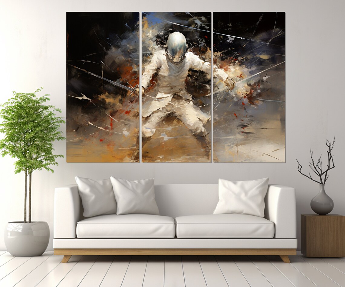 Abstract Fencing Art Print, Fencer Gift Decor - Image 3