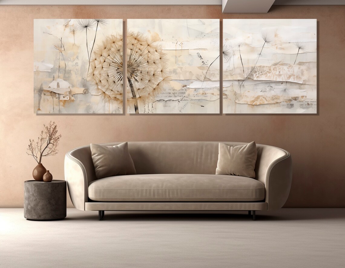 Abstract Dandelion Painting Print, Floral Wall Art - Image 4