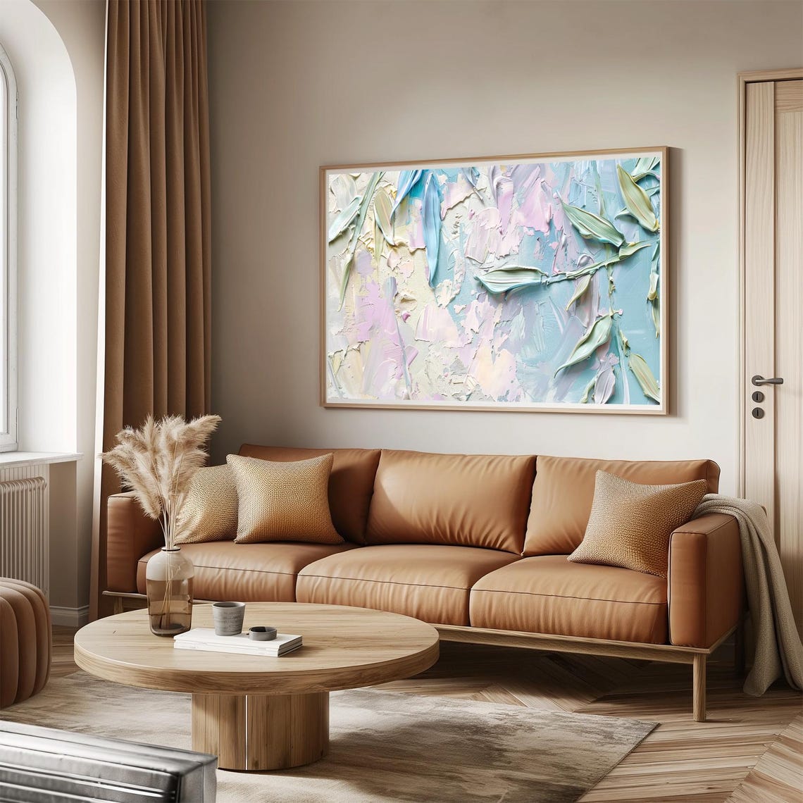 Pastel Impasto Floral Abstract Petals Texture Modern Art Poster - Image 3