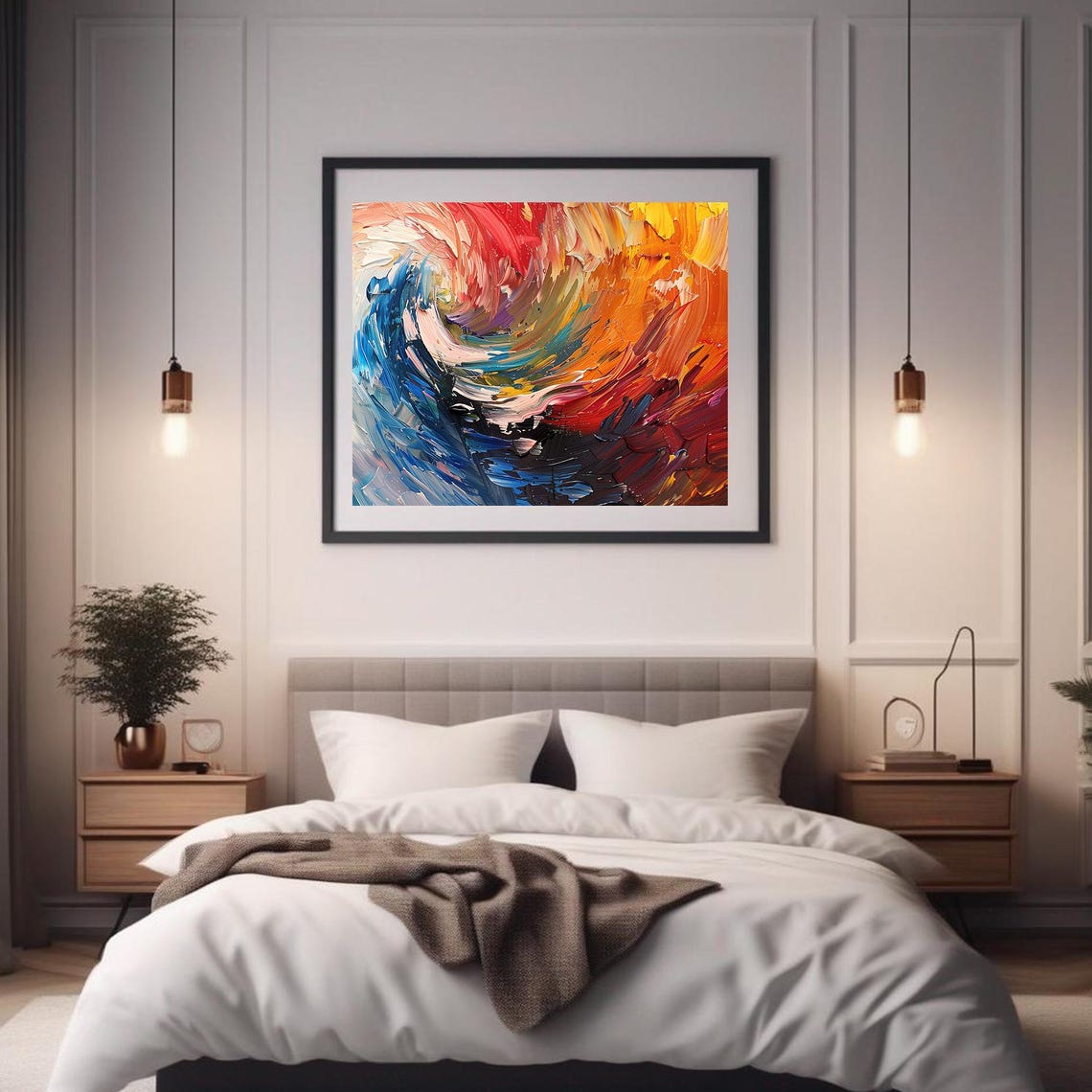 Rainbow Color Swirl Abstract Vortex Dynamic Modern Art Print Poster - Image 2