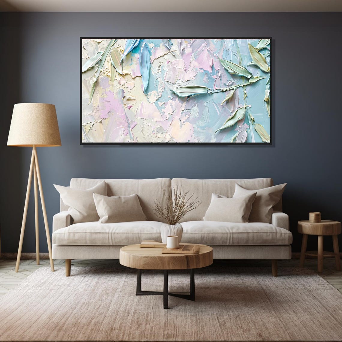 Pastel Impasto Floral Abstract Petals Texture Modern Art Poster - Image 4