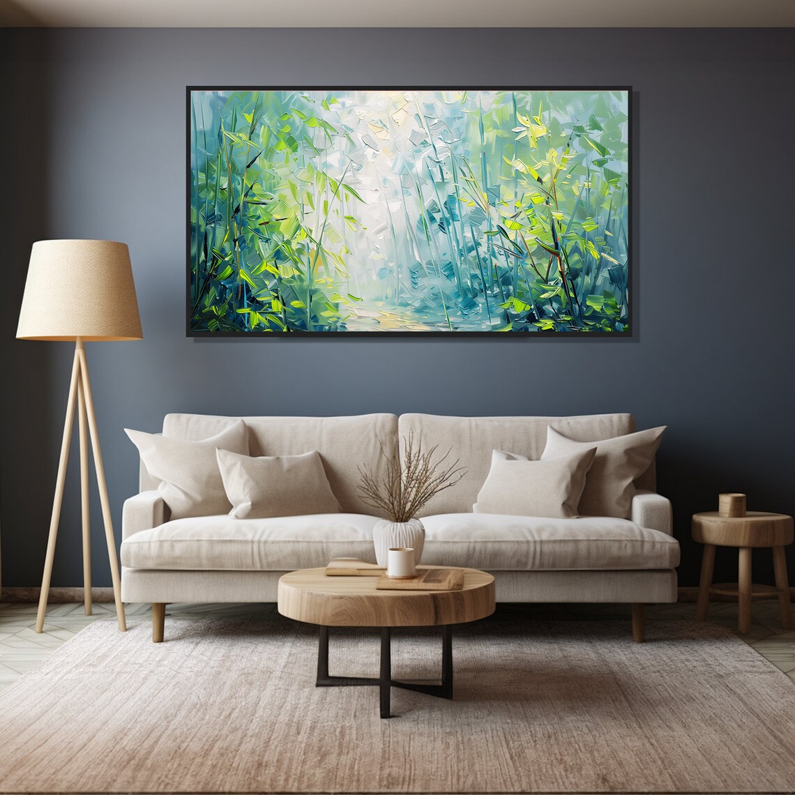 Bamboo Forest Oil Painting Wall Art Print Frame Tv Art Tv - Image 4