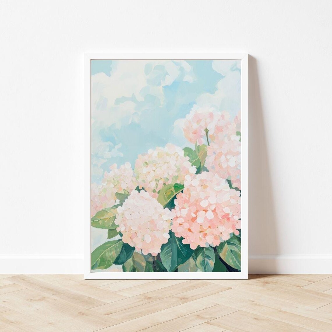 Pink Hydrangea Bush Vintage Floral Art Print - Image 3