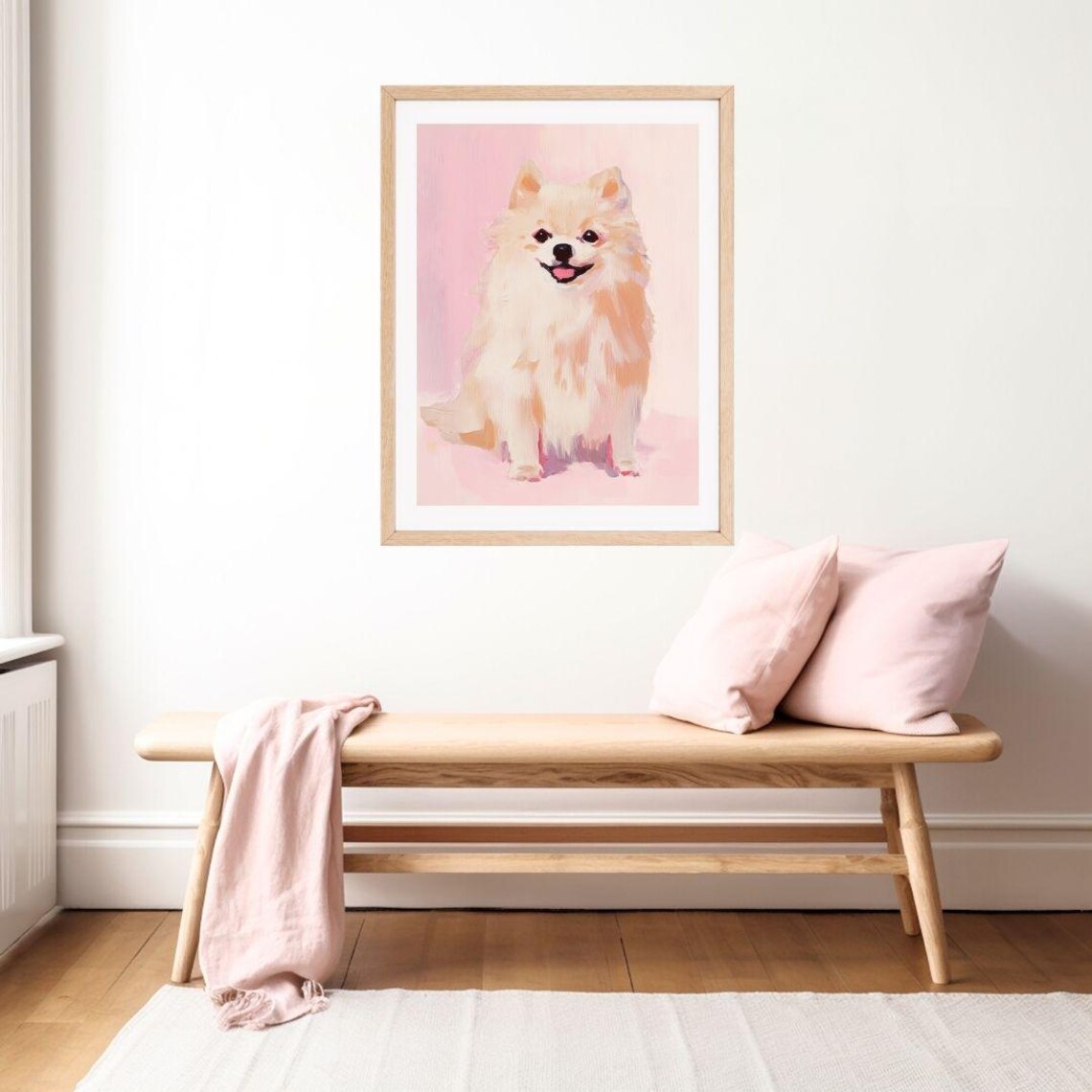 Pink Pomeranian Pastel Puppy Dog Art Print, Girly - Image 2