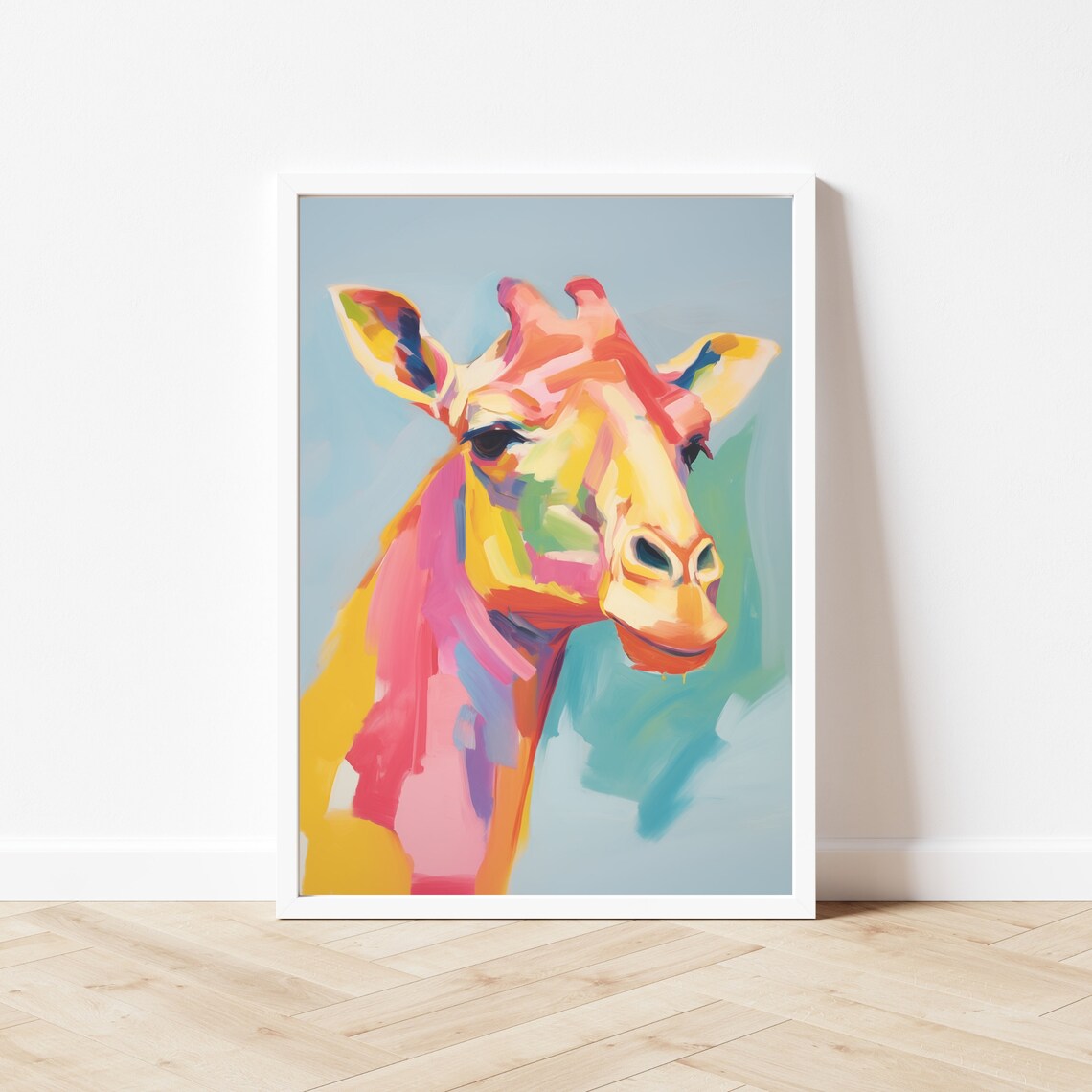 Giraffe Animal Print, Maximalist Vintage Kids Room Art Print - Image 3