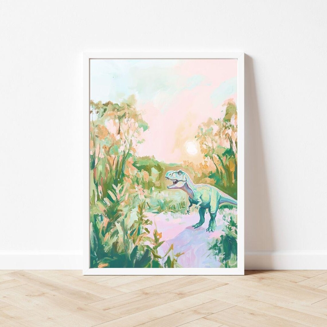 Pastel Tyrannosaurus Rex Art Print for Kids Room - Image 3