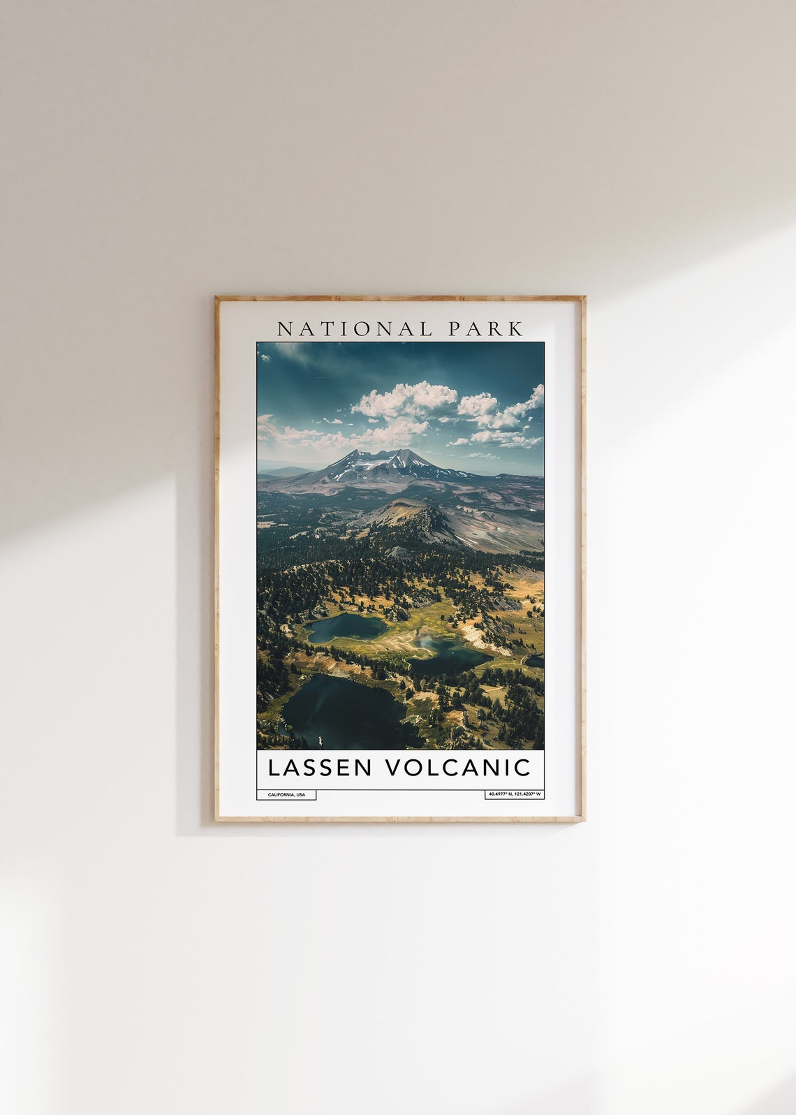 Lassen Volcanic National Park Travel Print Lassen Volcanic California Travel Poster Lassen Volcanic Gift Travel Print National Park