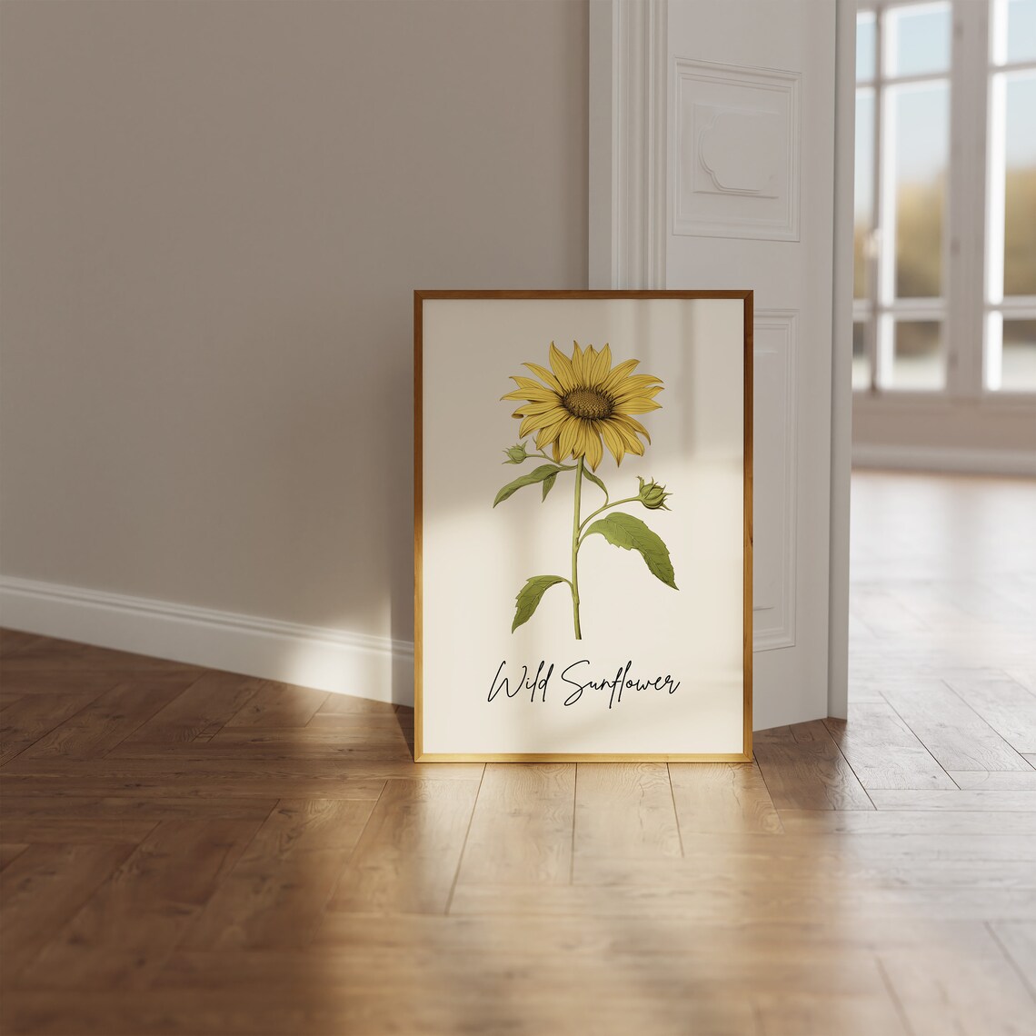 Wild Sunflower Botanical Watercolor State Flower Minimalist Art Print - Image 2