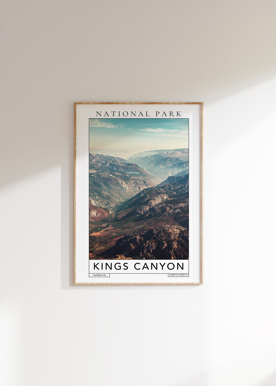 Kings Canyon National Park Travel Print Kings Canyon California Travel Poster Kings Canyon Gift Travel Print National Park Wall Art