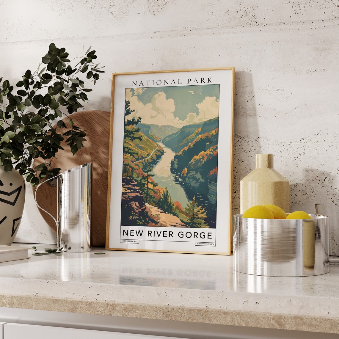 New River Gorge National Park West Virginia River Valley Poster - Image 2