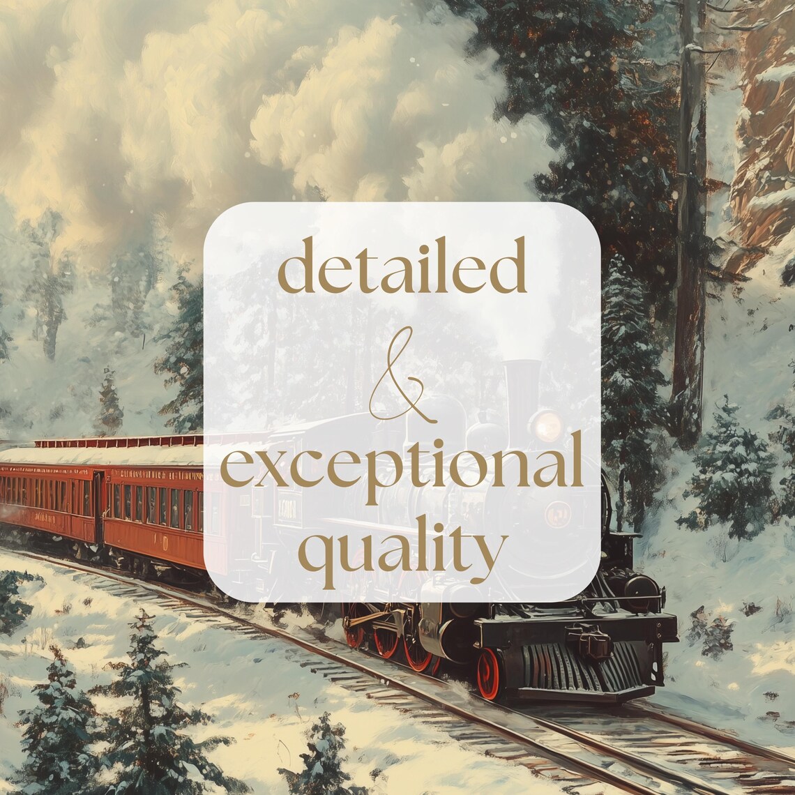 Christmas Frame TV Art, Vintage Train Polar Express - Image 2