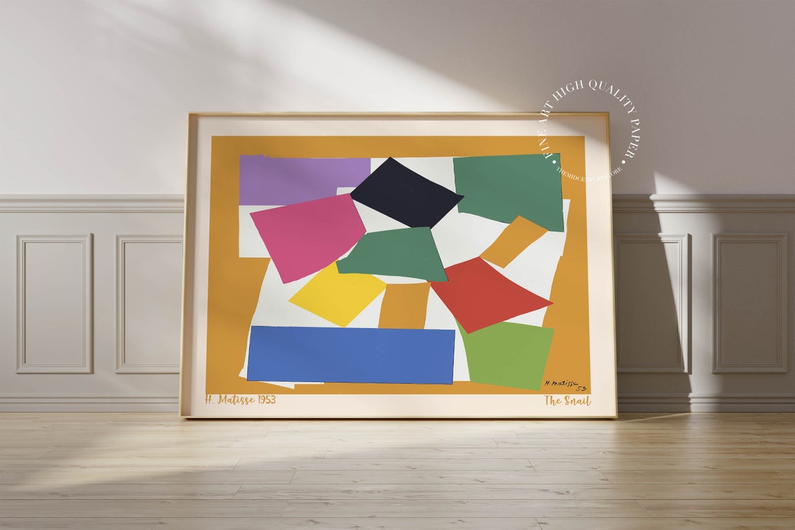 Henri Matisse Print The Snail Mid Century Modern Wall Art Abstract Colorful Poster 1953