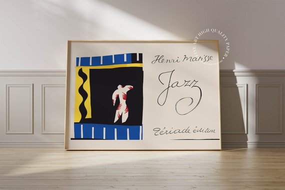 Henri Matisse Print Minimalist Abstract Poster Jazz Mid Century Modern Wall Art
