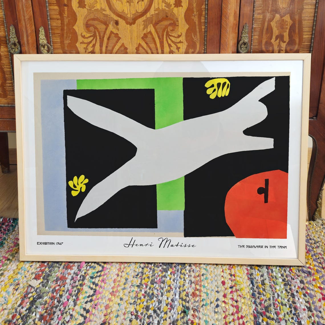 Henri Matisse The Swimmer In The Tank 1947 Abstract Cut Out Art Poster - Image 3