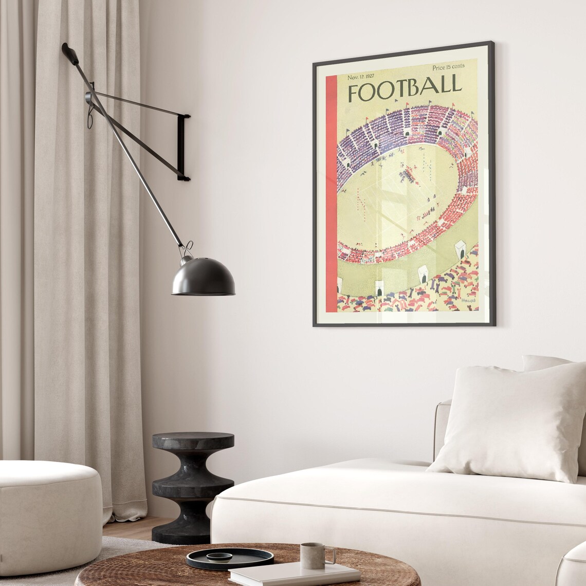 Football Nov 12 1927 Stadium Crowd Vintage Magazine Cover Art Poster - Image 2