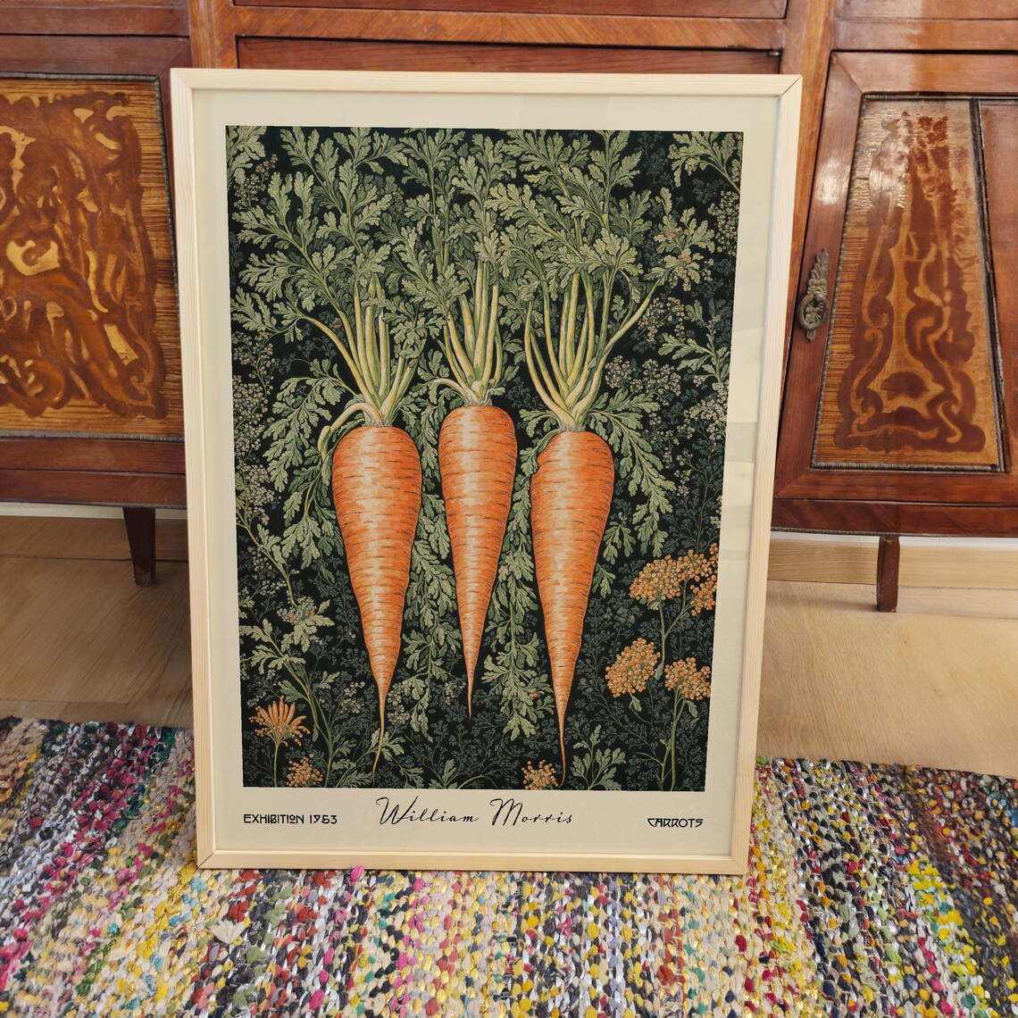 William Morris Carrots Botanical Vintage Kitchen Art - Image 3