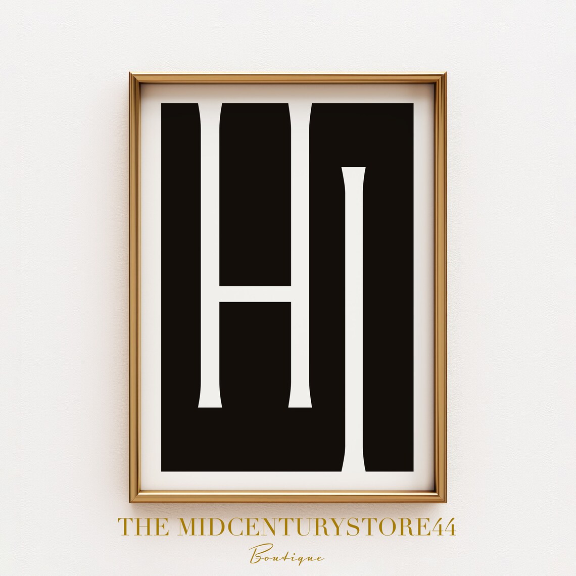 Minimalist Hi Typography Print Bold Black And White Letter Art Printed On Luxury Paper - Image 3