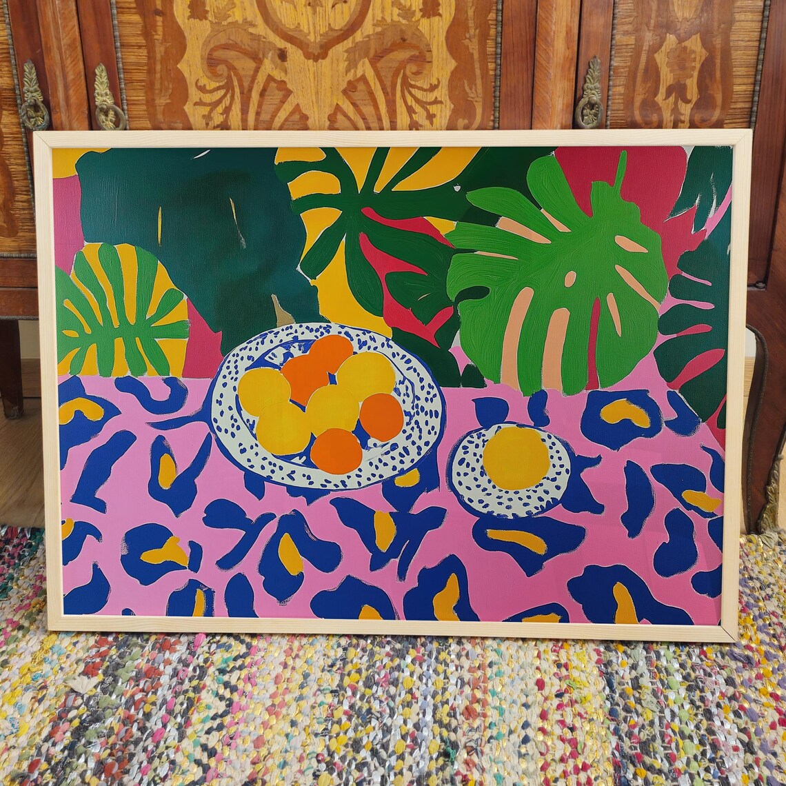 Mid Century Kitchen Art Print, Matisse Abstract Fruit Floral - Image 3