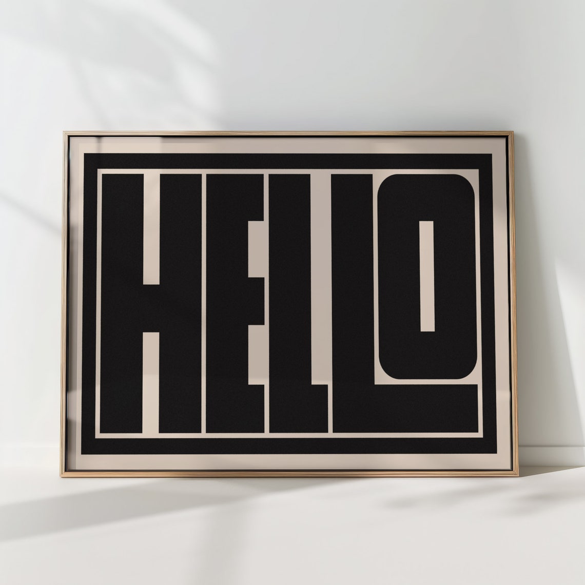 Hello Bold Black Block Letter Oversized Modern Statement Poster - Image 3