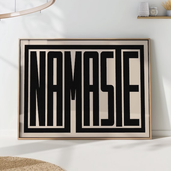 Namaste Minimalist Print Typography Wall Art Modern Geometric Home Decor Printed On Luxury Paper