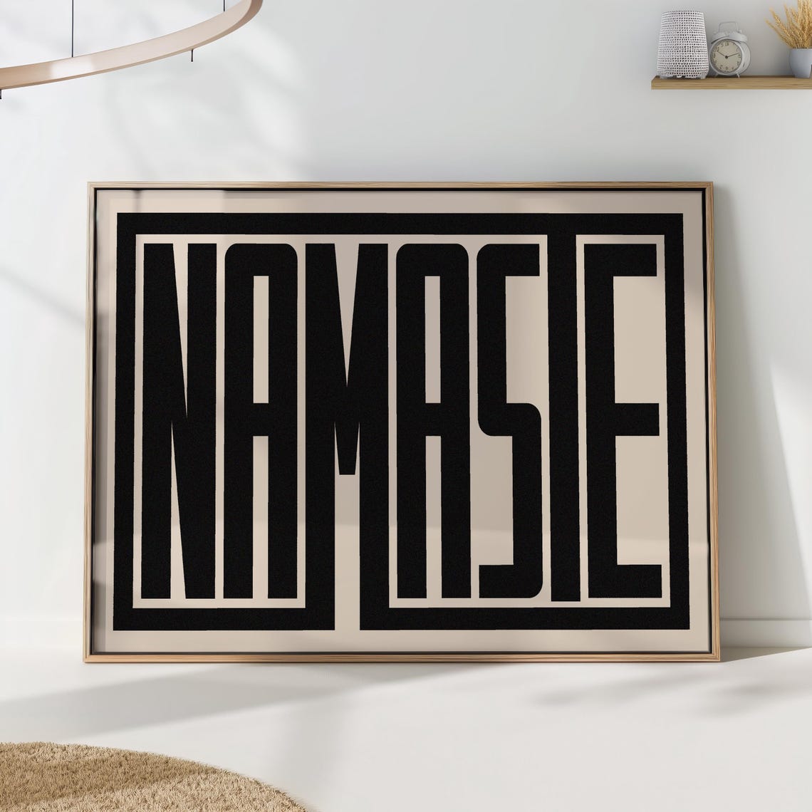 Namaste Minimalist Print Typography Wall Art Modern Geometric Home Decor Printed On Luxury Paper