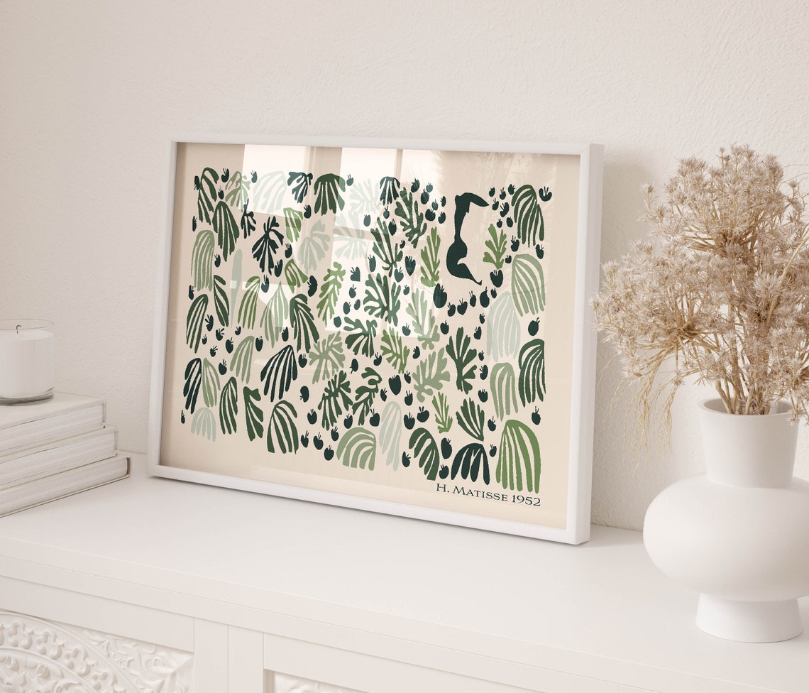 Henri Matisse Green Leaf Pattern 1952 Botanical Cutout Poster - Image 2