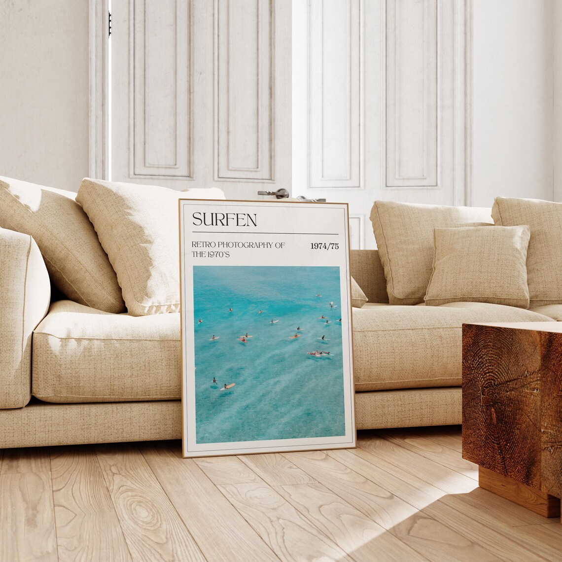 Surfen 1974 Retro Surf Photography Surfers Turquoise Ocean Poster - Image 3