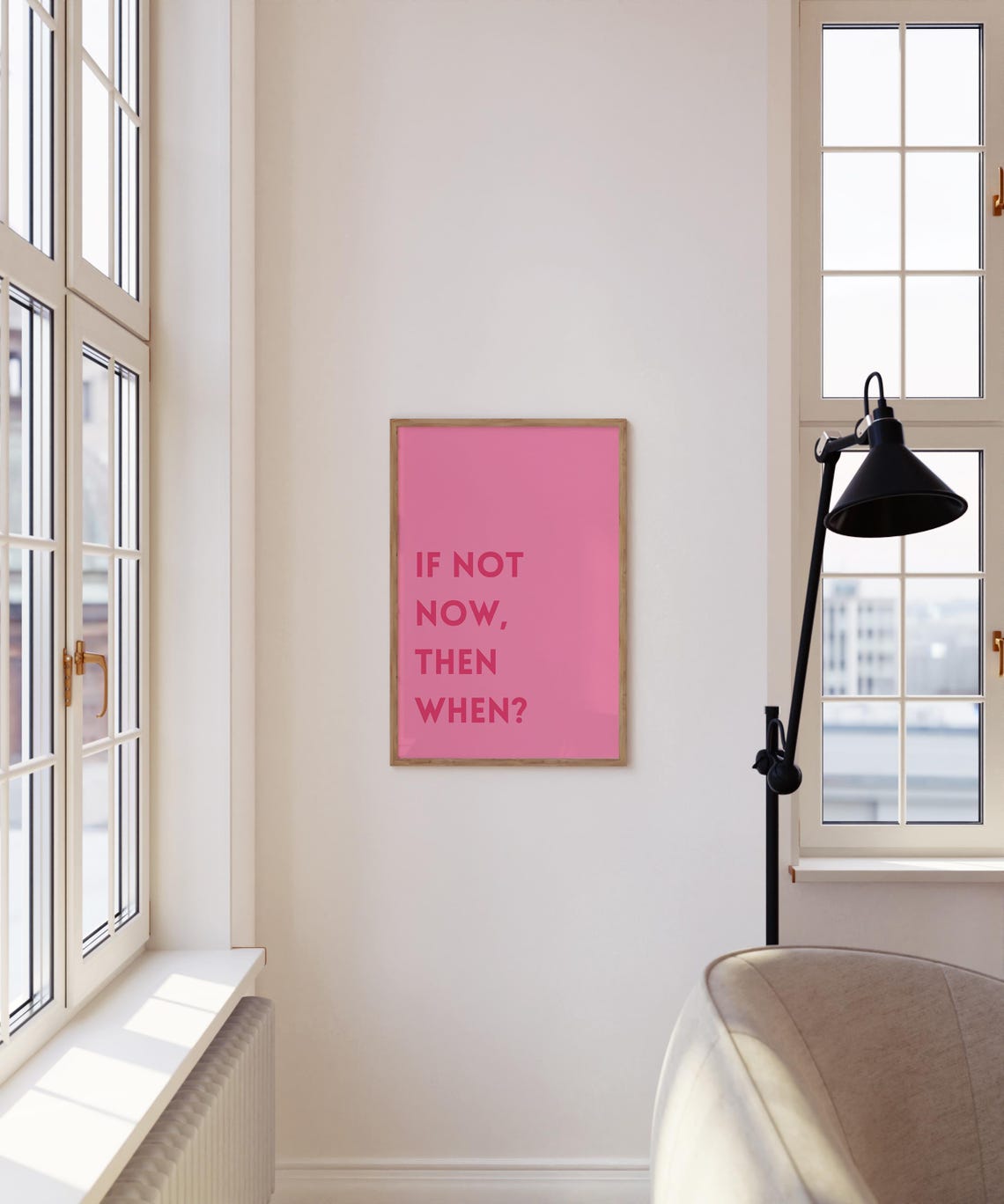 If Not Now Then When Pink Bold Motivational Quote Wall Poster - Image 4