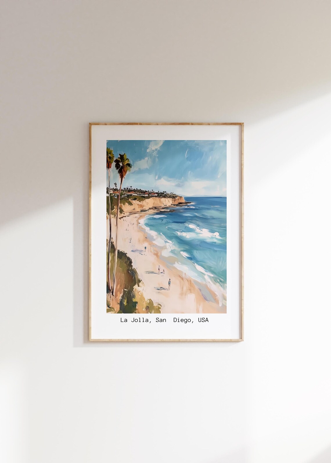 La Jolla San Diego Sunny Coast Watercolor Beach Travel Art Poster - Image 4