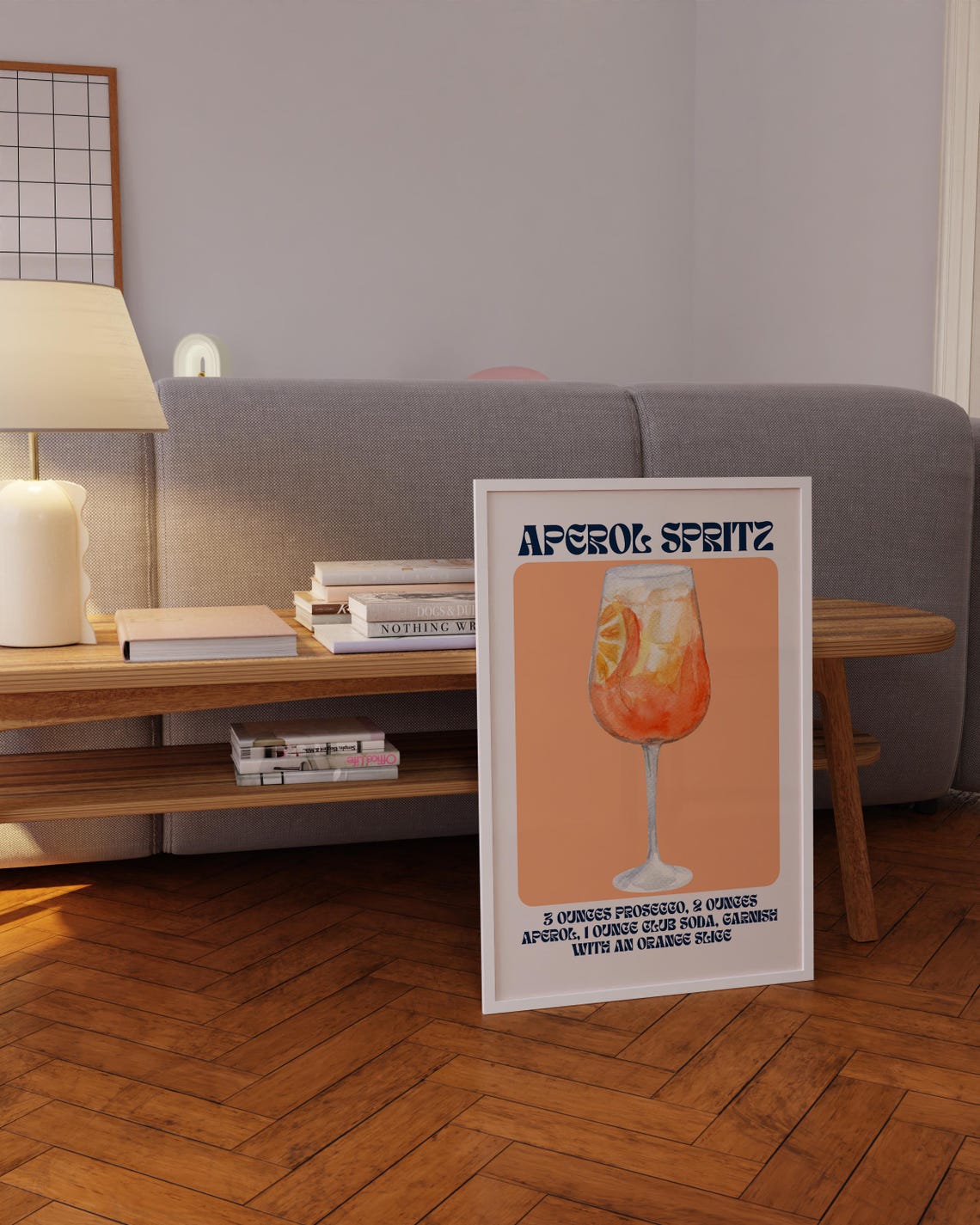 Aperol Spritz Watercolor Cocktail Poster Retro Recipe Wall Decor Art - Image 5