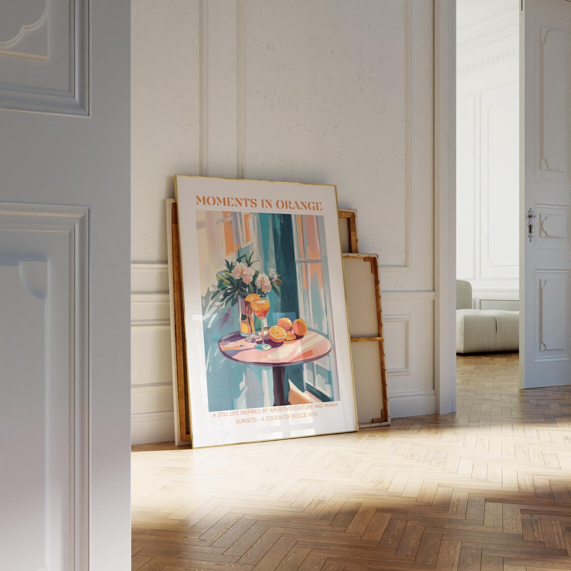 Moments In Orange Aperitivo Still Life Poster Warm Sunset Table Art - Image 2