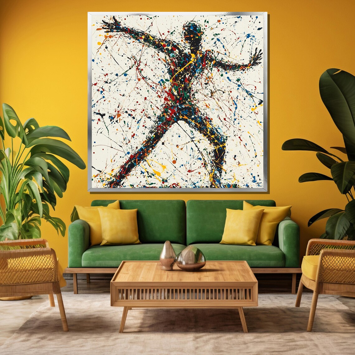 Abstract Human Figure Colorful Paint Splatter Dynamic Poster - Image 3