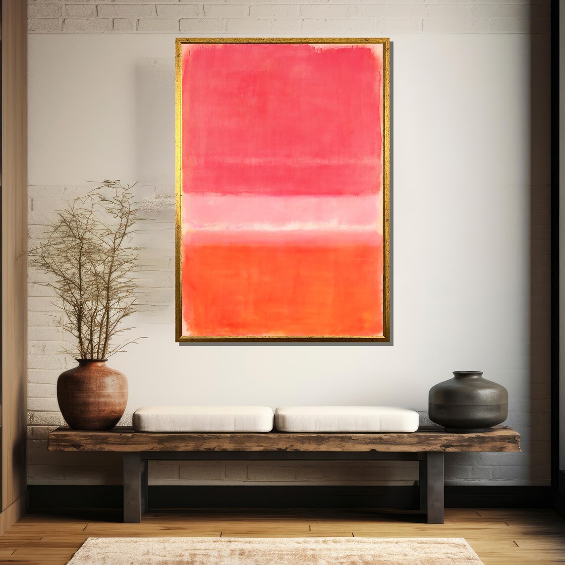 Vibrant Pink And Orange Layers By Mark Rothko Abstract Expressionist Painting Gift For Modern Art Enthusiasts - Image 5