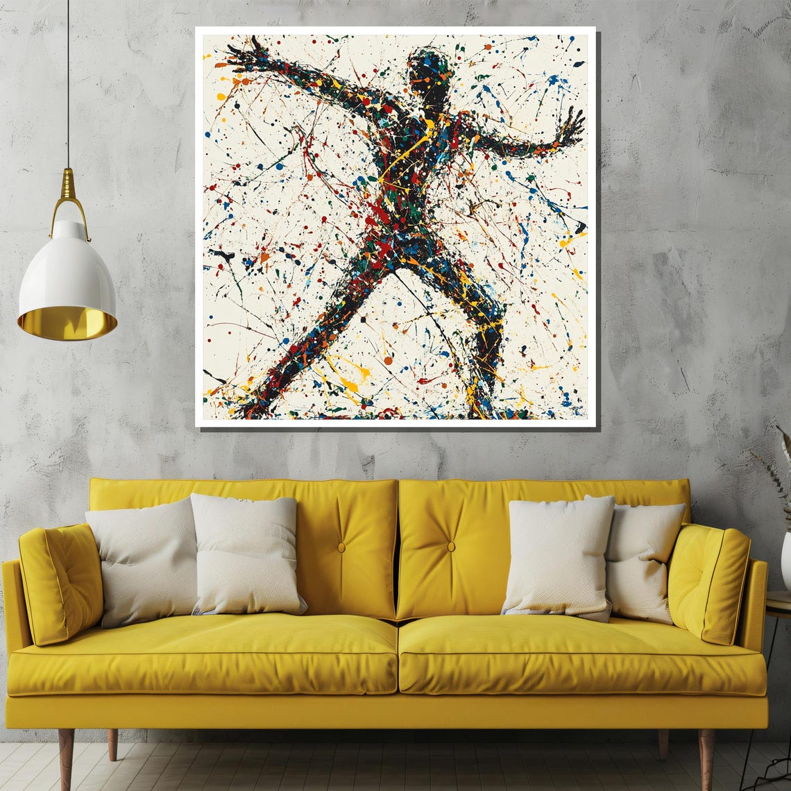 Abstract Human Figure Colorful Paint Splatter Dynamic Poster - Image 2