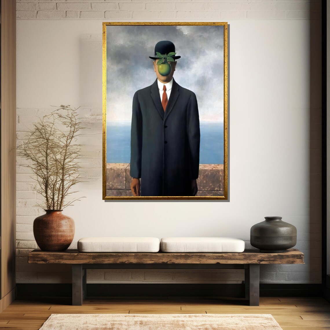 Rene Magritte The Son Of Man Green Apple Surreal Portrait Poster - Image 5