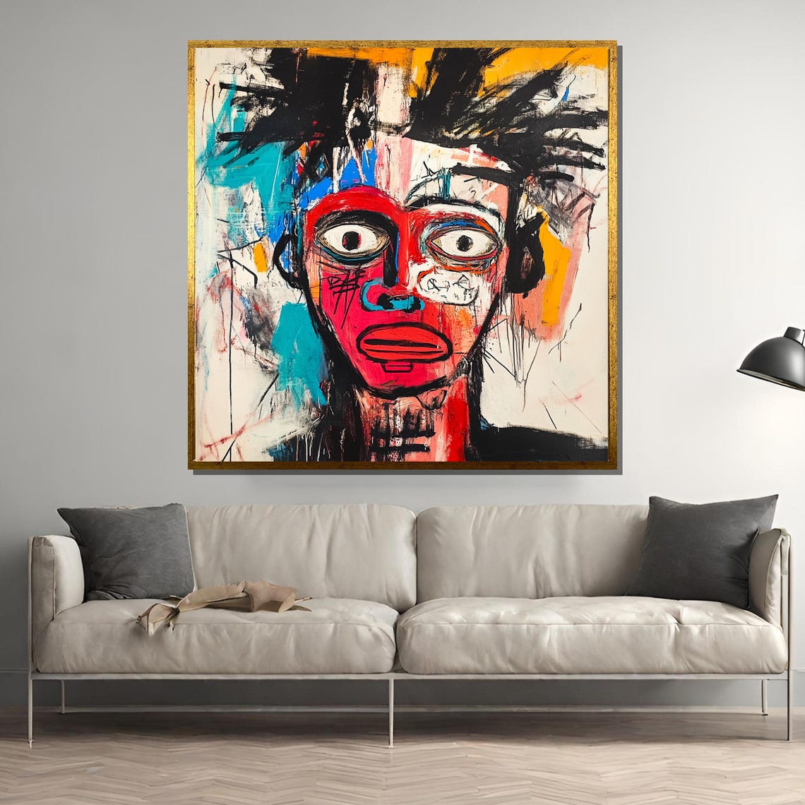 Abstract Expressionist Portrait Painting Graffiti Street Art Face Wall Decor Bold Modern Art Print Edgy Urban Gift