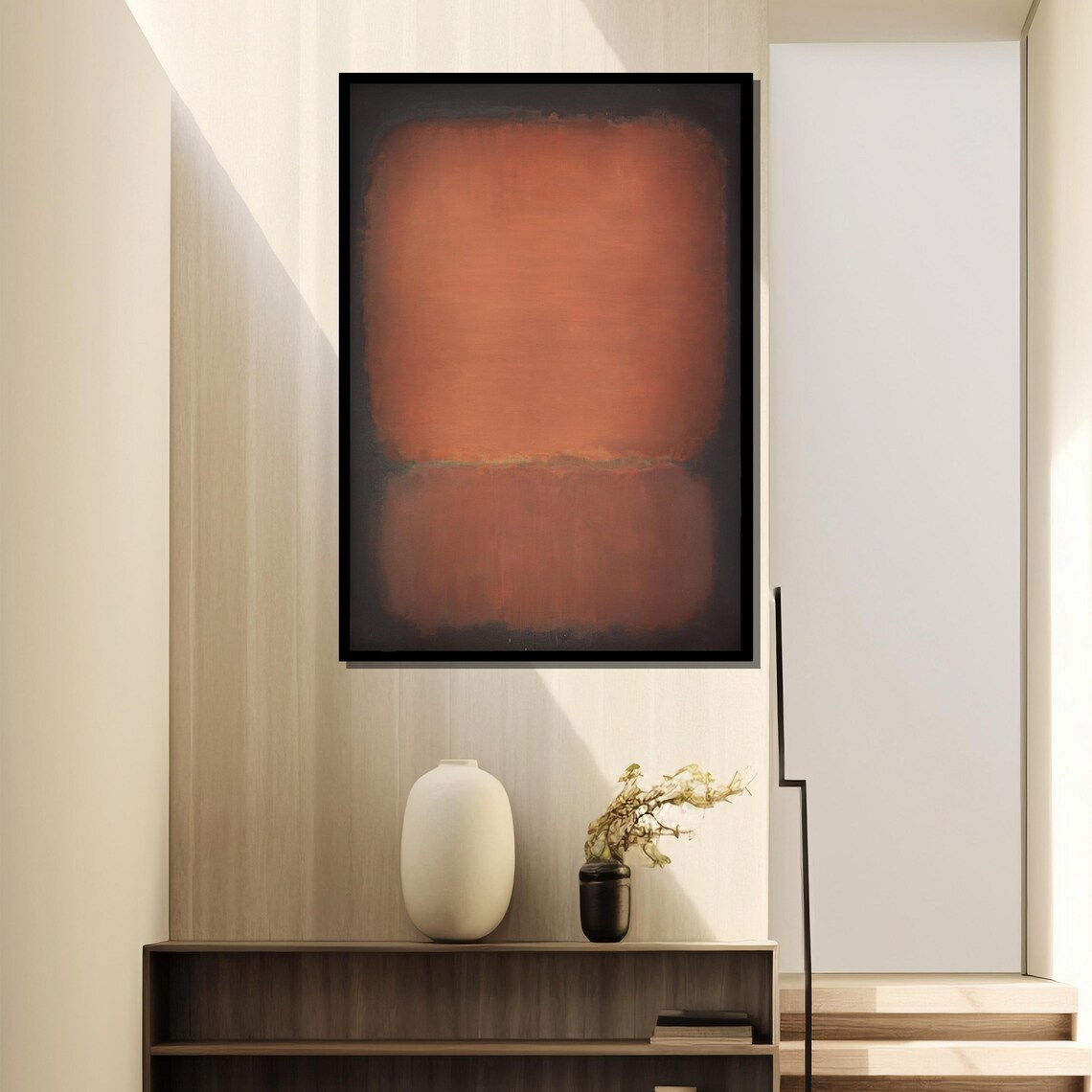 Warm Burnt Orange Glowing Abstract Color Field Painting Poster - Image 4
