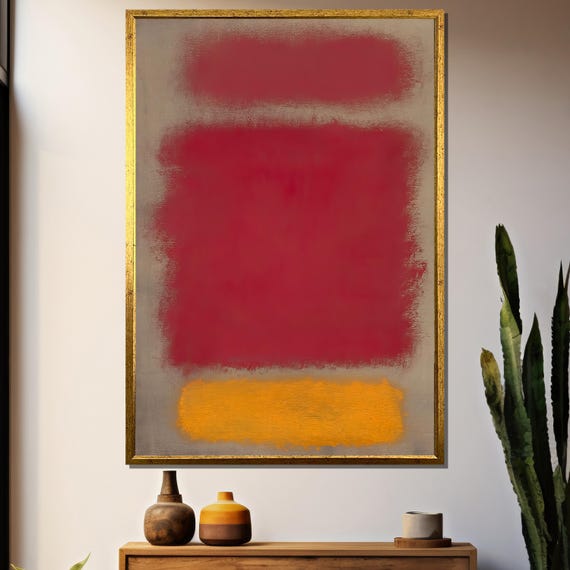 Mark Rothkos Untitled Bold Red And Vibrant Yellow Abstract Painting A Timeless Gift For Art Collectors And Modern Interiors