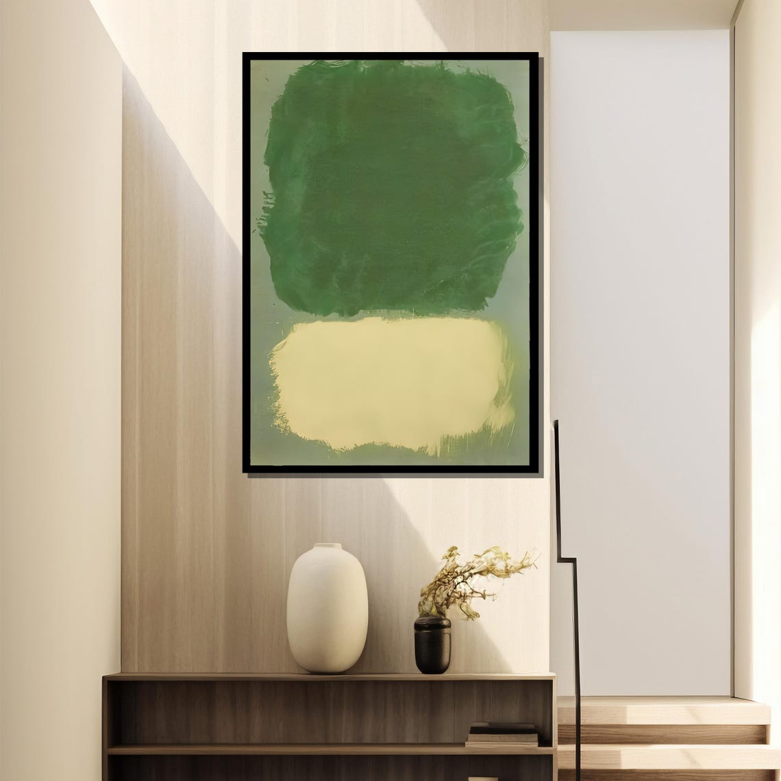 Mark Rothkos Untitled Green And Beige Serene And Minimalist Abstract Painting Ideal Gift For Art Collectors - Image 4