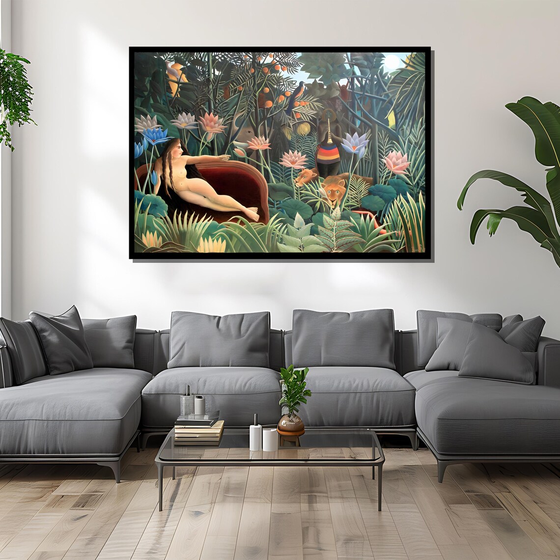 Henri Rousseau The Dream Red Couch Tropical Jungle Art Poster - Image 4