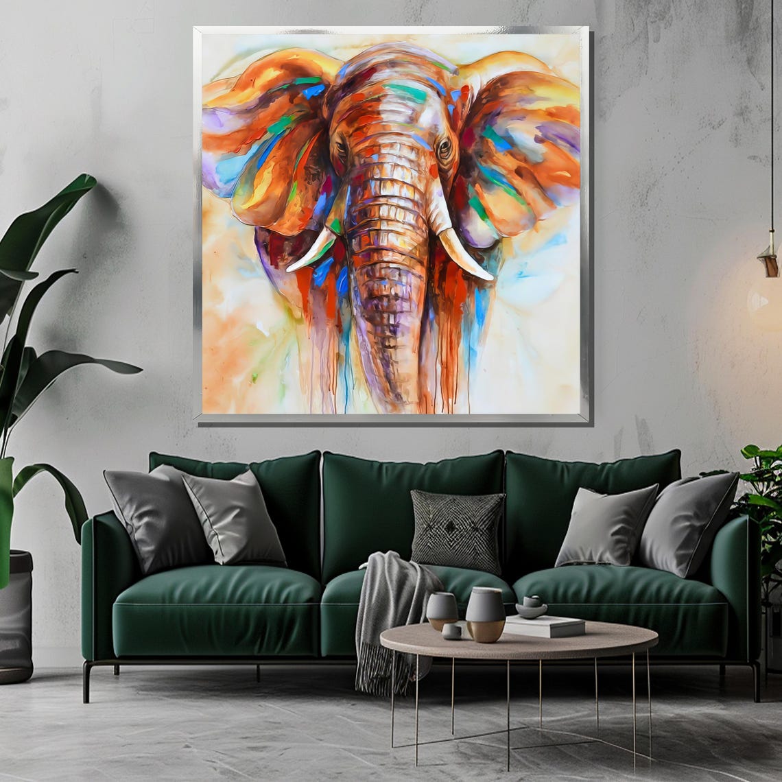 Olorful Elephant Painting Vibrant Wildlife Art For Bold Home Decor Or Unique Gift For Animal Lovers - Image 3