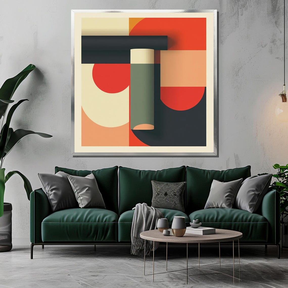 Bold Geometric Mid-Century Modern Abstract Shapes Wall Poster - Image 3