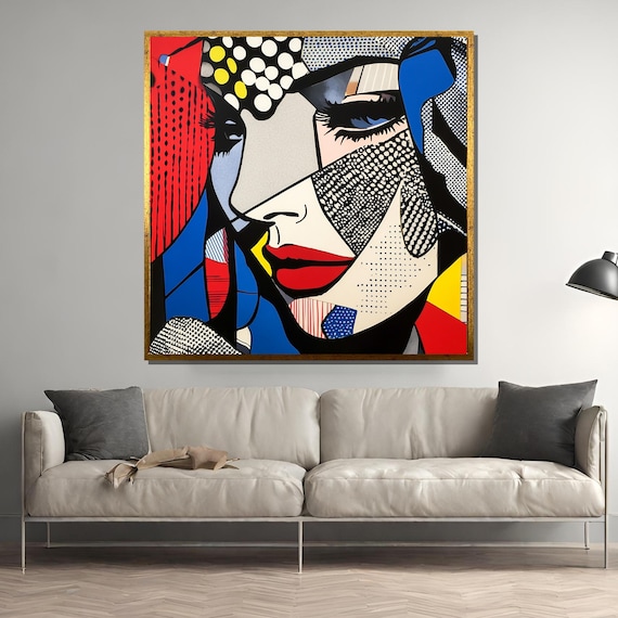 Roy Lichtenstein-Inspired Pop Art Woman Poster