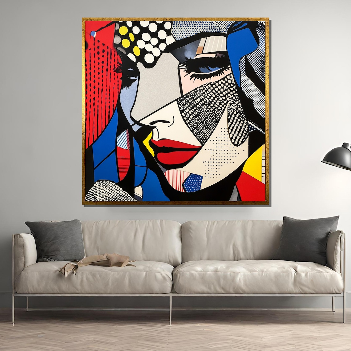 Roy Lichtenstein-Inspired Pop Art Woman Poster