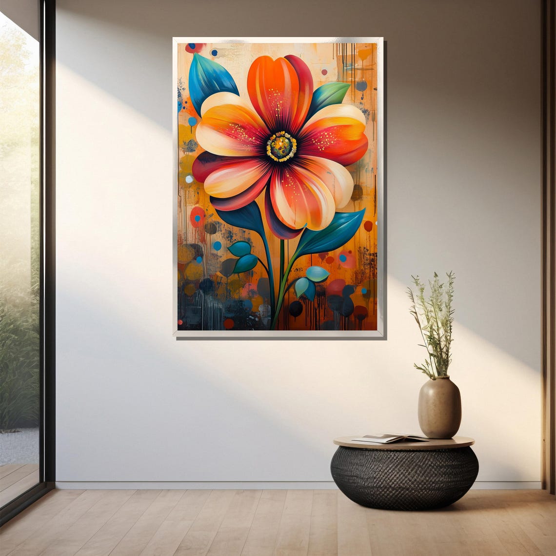 Graffiti Flower Fantasy Bold Painting Gift For Artistic Home Decor And Flower Lovers - Image 3